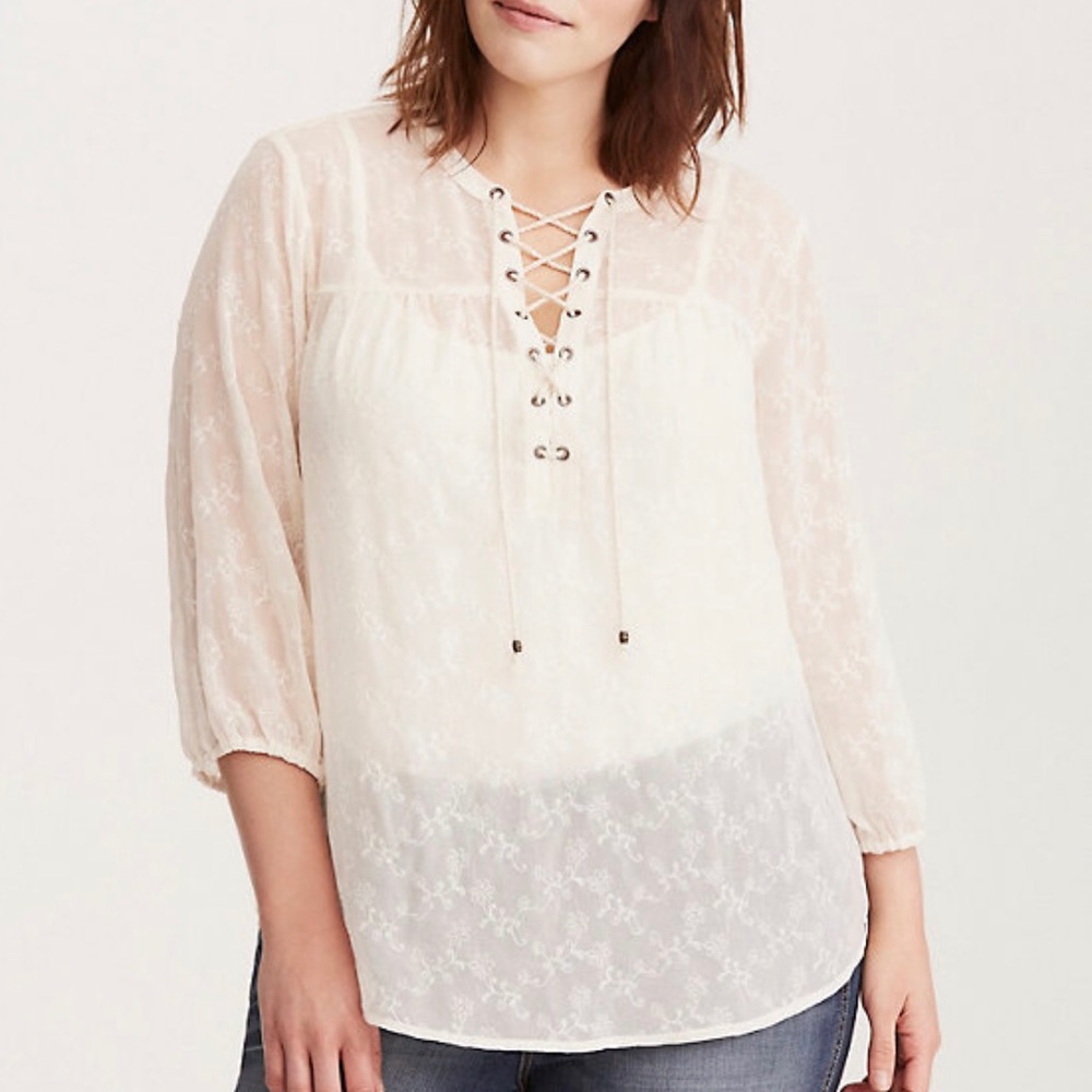 Torrid Cream Blouse